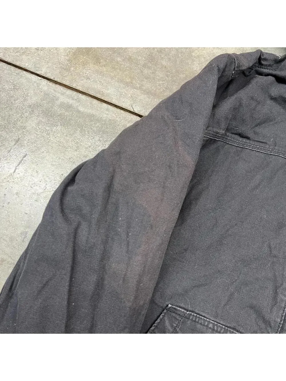 vintage dickies faded black sherpa lined workwear jacket size medium